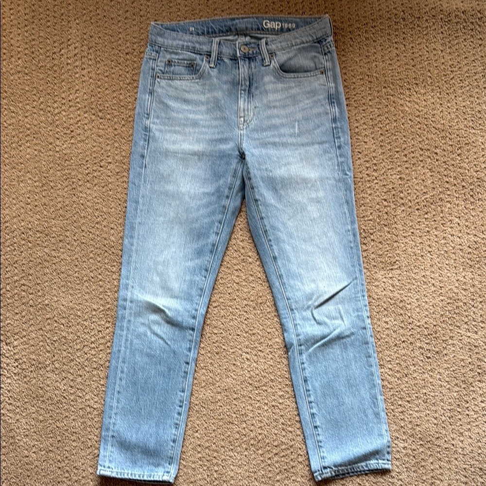 GAP Blue Slim Jeans with Distressed Details